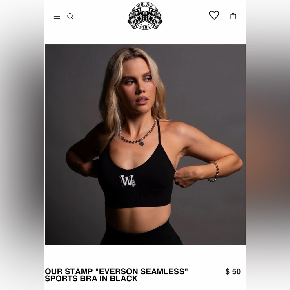 Darc Sport Black Sports Bra - OUR STAMP "EVERSON SEAMLESS" SPORTS BRA IN BLACK